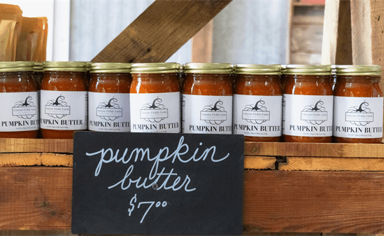 Jars of pumpkin butter