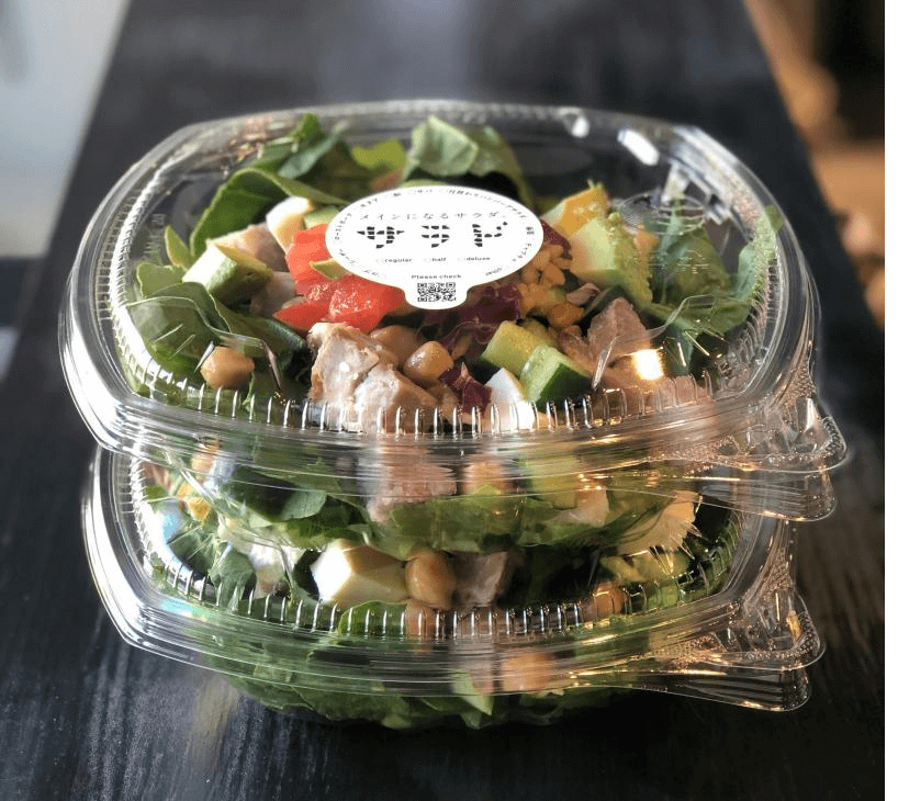 Salad in a takeaway container